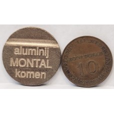 NETHERLANDS and SLOVENIA . TEN 10 BOORGELD / CENTS TOKENS